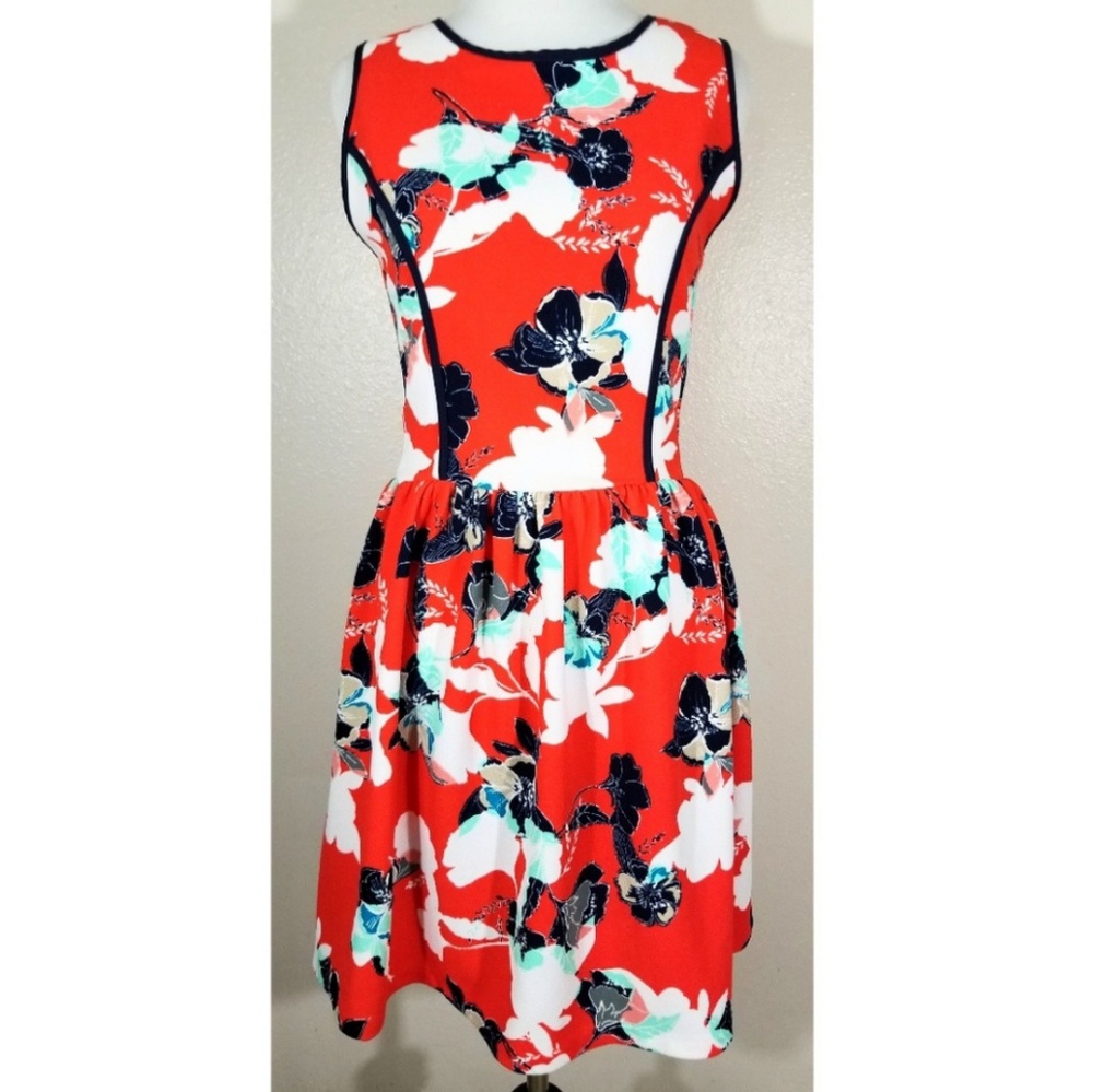 Love...Ady Tangerine Floral Dress